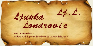Ljupka Londrović vizit kartica